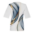 thumbnail image 4 of EHTMSAK Womens Golf Shirts 2024 Trendy V Neck Elbow Blouses Western Half Sleeve Fashion Lightweight Tunic Tops White M, 4 of 6