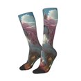 thumbnail image 2 of Bingfone Compression Socks for Women and Men Long Socks for Running Athletic Cycling Nurse-Flower White Horse (2), 2 of 8