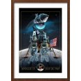 thumbnail image 2 of Art.com Apollo 11 - Lander and Astronauts Art Print by Lantern Press, Brown Frame Wall Art, 17" x 23", 2 of 5