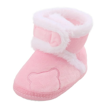 

Ketyyh-chn99 Baby Booties Fall Shoes Newborn Infant Baby Girls Boys Warm Fleece Winter Booties First Walkers Slippers Shoes Pink 3.5