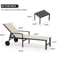 thumbnail image 3 of PURPLE LEAF 2 Pieces Outdoor Chaise Lounge Aluminum Patio Lounge Chair with Wheels and Armrests Lounge Recliner Chair for Pool Backyard Beach Beige, 3 of 11