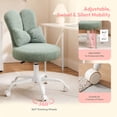 thumbnail image 3 of Ktaxon Teddy Fleece Office Chair, Rabbit Ear Vanity Chair with Adjustable Height, 360-Degree Swivel and Casters, Green, 3 of 10