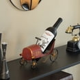 thumbnail image 2 of Metal Figurine Car Shaped Vintage Wine Single Bottle Holder Stand Rack, 2 of 7