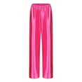 thumbnail image 3 of UJNDER Women Casual Pants High Waist Relaxed Fit Trousers Comfortable Loose Straight Leg Wide Leg for All Seasons Hot Pink L, 3 of 8