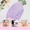 thumbnail image 6 of Unique Bargains 2pcs Hair Drying Towels Triangular Hair Towel Wrap for Women Bow Hair Drying Cap for Hair Purple, 6 of 7