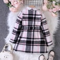 thumbnail image 4 of Povozer Girls Dress Coats Cute Long Sleeve Outwears Faux Wool Lapel Peacoat with Pockets(Black,3-4 Years), 4 of 6