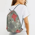 thumbnail image 6 of XMXT Waterproof Gym Bag, Cane Candy Christmas Ball Print Drawstring Backpack for Men, s, 6 of 8