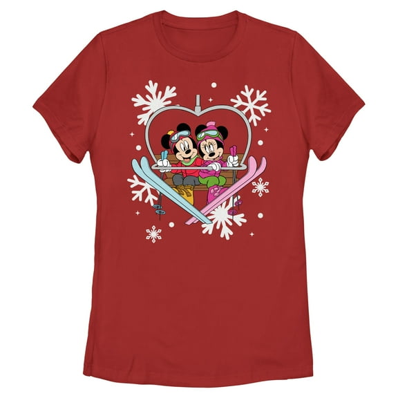 Womens Mickey & Friends Christmas and Winter Love T Shirt