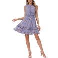 thumbnail image 2 of INSPIRE CHIC Women's Chiffon Dresses Smocked Chic Floral Sleeveless A-Line Mini Dress XS Purple, 2 of 6