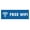 Blue, variant on Basic Free Wifi Sign (Black) - Small
