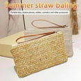 thumbnail image 4 of Bolso de playa informal con bolsillo, bolso de paja para mujer, bolsos bohemios, bolso de paja para mujer, diseño revolucionario, 4 of 7