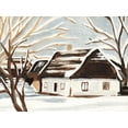 thumbnail image 2 of Warren, Annie 24x19 Black Ornate Wood Framed with Double Matting Museum Art Print Titled - Winter Cottage I, 2 of 4