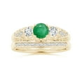 thumbnail image 4 of Angara Natural 0.45 Ct. Emerald with Diamond Vintage Inspired Ring in 14K Yellow Gold for Women (Ring Size: 11.5), 4 of 10