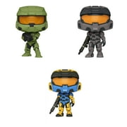 Funko POP! Games Halo Infinity Collectors Set - Master Chief, Mark VII with Vakara, Mark VII with Vakara Deco Vinyl Figures (3.75")