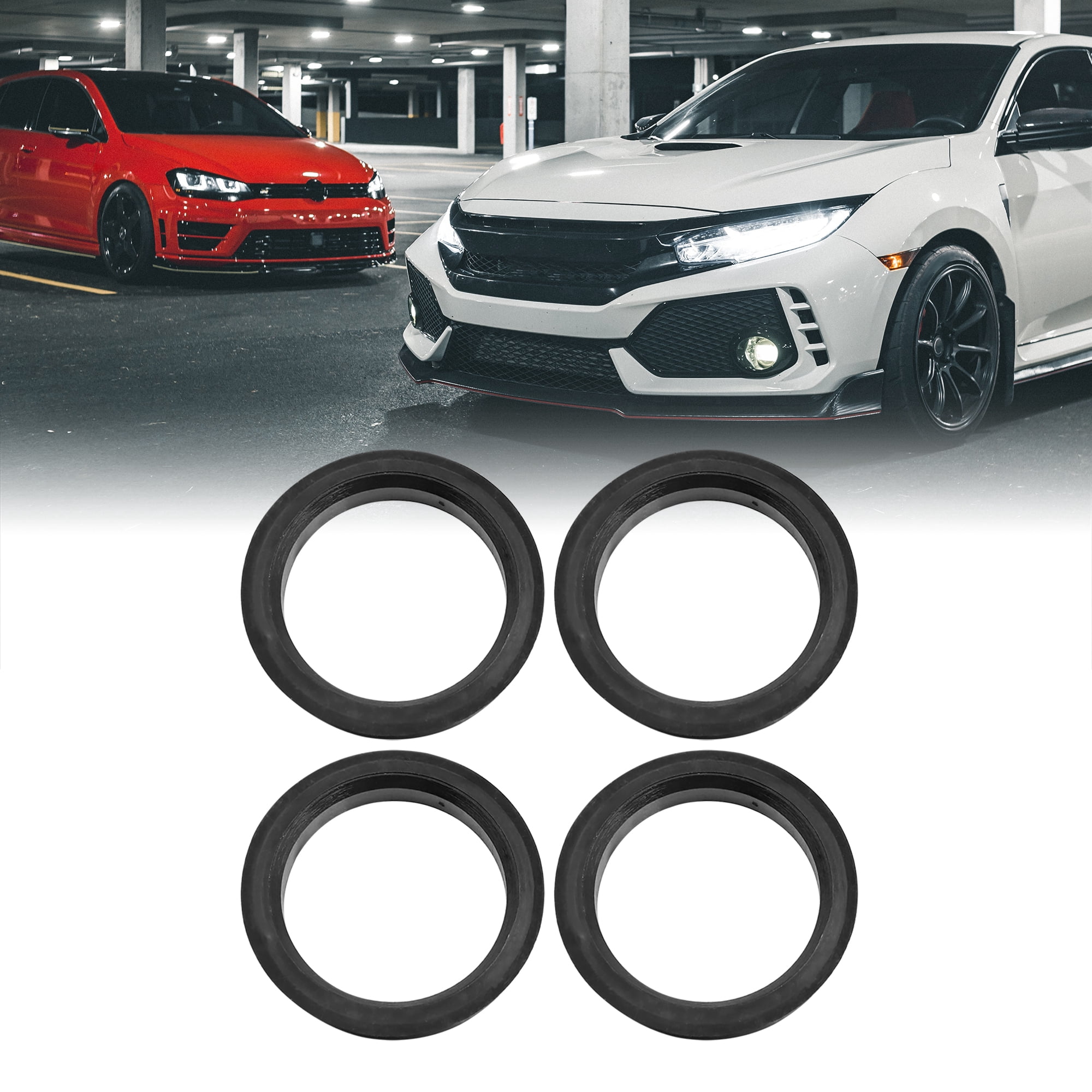 Unique Bargains 4pcs Black Car Hub Centric Rings Wheel Bore Center 73.1 to 57.1mm