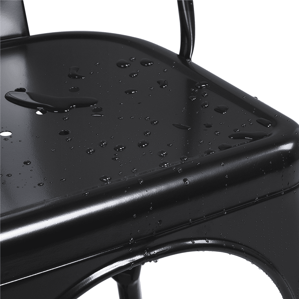 Alden Design Dining Chair, Set of 4, Black