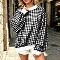 thumbnail image 6 of Axdhxbd Womens Oversized Mock Neck Sweatshirt Cute Plaid Graphic Sweatshirts Loose Fit Long Sleeve Pullover Fashion Holiday Vacation Sweatshirts S-5XL, 6 of 7