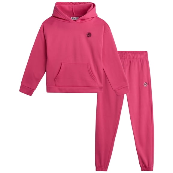 RBX Girls Sweatsuit Set Fleece Girls Pullover Hoodies & Matching Jogger Sweatpants 2 Piece