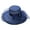 Navy Blue, variant on Ladies Girls Elegant Ruffles Wide Brim Flower Organza Church Cap Tea Party Hats White One Size
