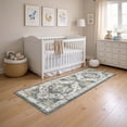 thumbnail image 2 of 2'x6' Runner Rug for Hallway, Washable Moroccan Neutral Geometric Low Pile Non-Slip Rug for Kitchen Bedside Laundry, 2 of 10