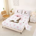 thumbnail image 2 of Erosebridal Cute Coquette Bowknot Bed Sheets,Leopard Print L Alphabet King Sheets For Bowtie Lovers 4 Pieces, 2 of 6