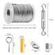 thumbnail image 2 of Kit de suspensión de luces de cadena, cable de acero inoxidable revestido de 20 m para decoraciones de patio y jardín, resistente con tensores ajustables, fácil instalación Kit de suspensión de luces, 2 of 5