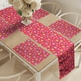 thumbnail image 2 of Ambesonne Hula Girl Table Runner & Placemats, Hawaiian Themed Summer, Placemat 4 pcs + Runner 16"x90", Dark Pink and Multicolor, 2 of 2