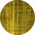 thumbnail image 1 of Ahgly Company Machine Washable Indoor Round Oriental Yellow Industrial Area Rugs, 8' Round, 1 of 4