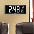 thumbnail image 4 of AcuRite 76102M Oversized LED Clock with Indoor Temperature, Date and Fold-Out Stand, 18", White, 4 of 5