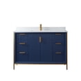 thumbnail image 3 of Vinnova Granada 48" White Faux Stone Top Single Vanity in Royal Blue No Mirror, 3 of 12