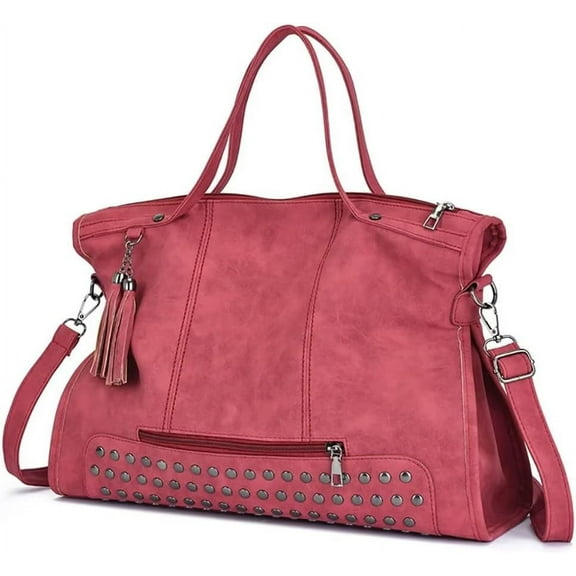 MMYGU Shoulder Bag for Women Retro PU Leather Crossbody Bag Large Capacity Work Messenger Satchel Hobo Ladies Tote Bag