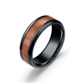 thumbnail image 1 of Anillos con incrustaciones de grano de madera de acero inoxidable para hombre, anillo de compromiso ancho creativo Retro de 8mm, joyería para novio, accesorios de regalos, 1 of 2