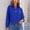 Blue, variant on Solid Womens Tops Blouses Business Casual Collared Long Sleeve Blouson Relaxed Fit Office Wear White