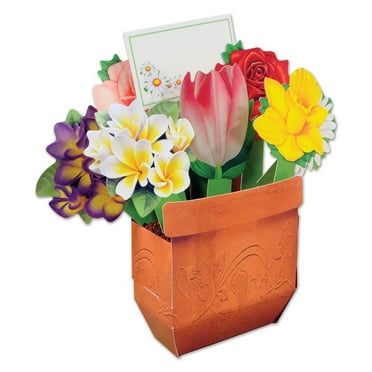 Party Central Club Pack of 12 Yellow and Red Floral Bouquet Party Table Centerpieces 11"