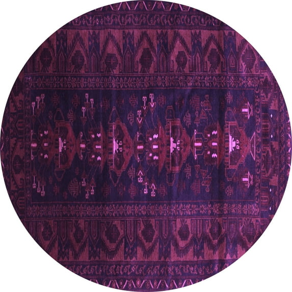 Ahgly Company Indoor Round Persian Purple Traditional Area Rugs, 4' Round