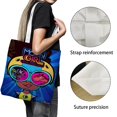 thumbnail image 3 of Moon Girl Bolso de tela con estampado de lienzo para mujer, bolsa de compras reutilizable y estética, con cremallera interior, regalo para mujer, 35 × 40 cm., 3 of 6
