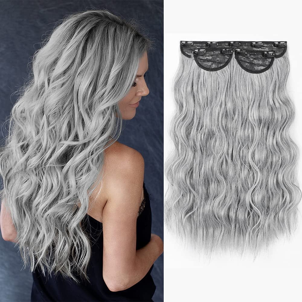 ALmi 3PCS Clip in Synthetic Long Wavy Hair Extensions Hidden Crown 16 inches Hairpiece Invisible Clip Thick Hairpieces for Women Full Head (16 Inch. Silver Gray) | Walmart Canada ALmi 3PCS Clip in Synthetic Long Wavy Hair Extensions Hidden Crown 16 inches Hairpiece Invisible Clip Thick Hairpieces for Women Full Head (16 Inch. Silver Gray) | Walmart Canada