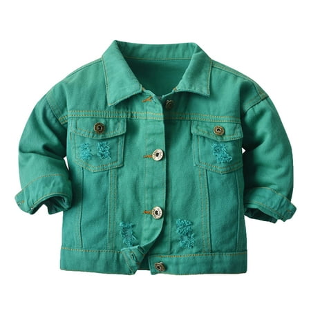 

ZHUASHUM Toddler Babys Boys Girls Leisure Warm Jean Coat Spring Winter Clothes Coat Jacket Solid Colour For Babys