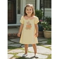 thumbnail image 2 of Toddler Baby Girl Easter Dress Puff Short Sleeve Doll Collar Bunny Embroidery A Line Dress 1-5Years, 2 of 10