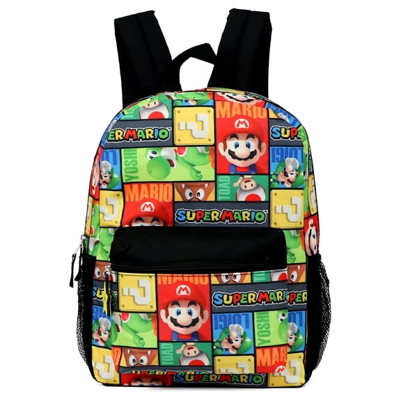 Super Mario 16" Allover Print Character School Backpack
