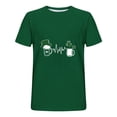 thumbnail image 3 of Blusas y camisas de manga corta con cuello redondo para hombre. Blusa de poliéster con hombros caídos y cuello redondo con estampado del Día de San Patricio., 3 of 3