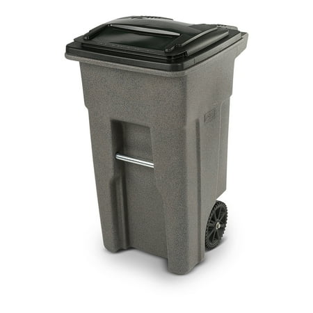 Toter 32 Gallon Trash Can Graystone with Wheels and Lid