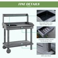 thumbnail image 4 of Grey Wooden Potting Bench with Wheels, Sink & Storage - 36" Garden Work Table for Patio, Backyard & Outdoor Use, 4 of 7