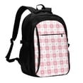thumbnail image 1 of Balery Plaid Heart Mochila con carga USB para hombre y mujer - Mochila impermeable y antirrobo para laptop con puerto USB para viajes, trabajo, 1 of 7