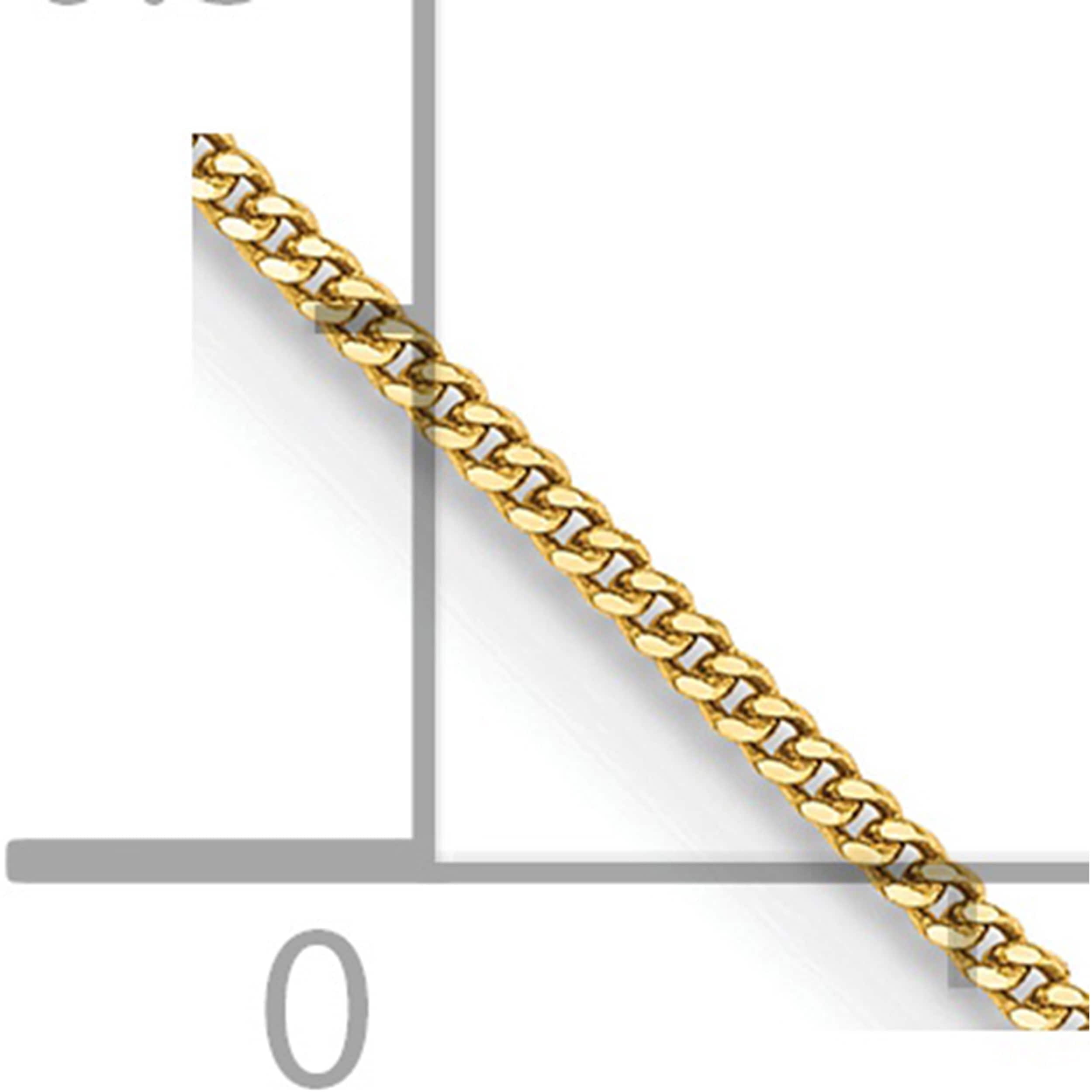 14K Yellow Gold 14Ky .9mm Curb Chain Anklet (10 X 0.9) Made In South Africa pen101-10