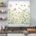 thumbnail image 5 of Farmhouse Chrysanthemums Sheer Curtains 54" Long, Wildflowers Watercolor Floral Bees Light Filering Curtains, Breathable Simi Curtain Privacy Drapes for Kitchen Bathroom Small Window Treatment, 5 of 9