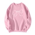thumbnail image 4 of ASDFVBKG Oversized Sweatshirt for Women Crewneck Long Sleeve Casual Fleece Tops Graphic Hoodies Pullover Sweater Pink S, 4 of 5