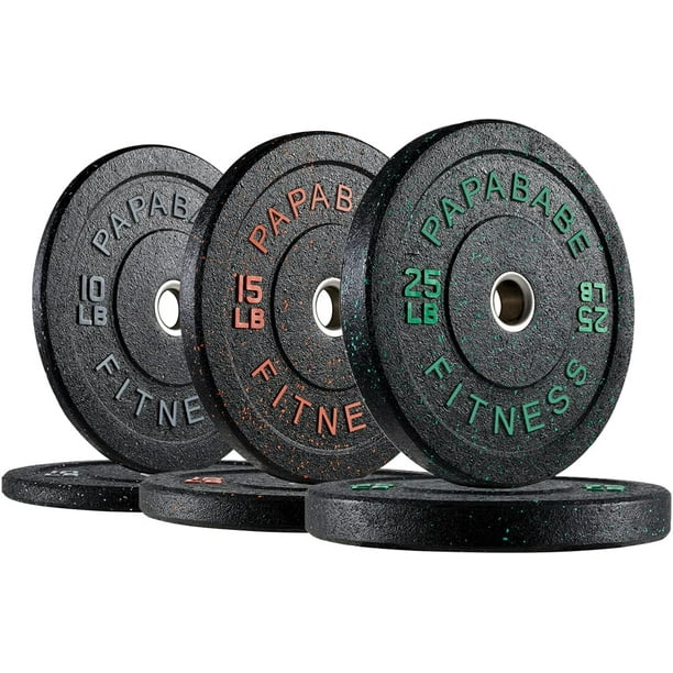 papababe Bumper Plates, HighBounce Olympic Weight Plates with Colored