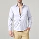 thumbnail image 1 of Blusa y camisa de manga larga con cuello vuelto para hombre, informal, con botones, lisa, de manga larga, transpirable, de poliéster, 1 of 4