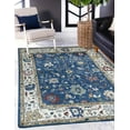 thumbnail image 2 of EORC R.BLUE / Beige Hand Knotted Wool Traditional Colorful Mahal Classic Rug, 8' x 10, 2 of 7